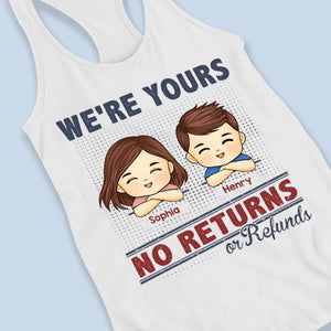 No Returns Or Refunds - Family Personalized Custom Racer Back Tank Top - Gift For Mom, Grandma
