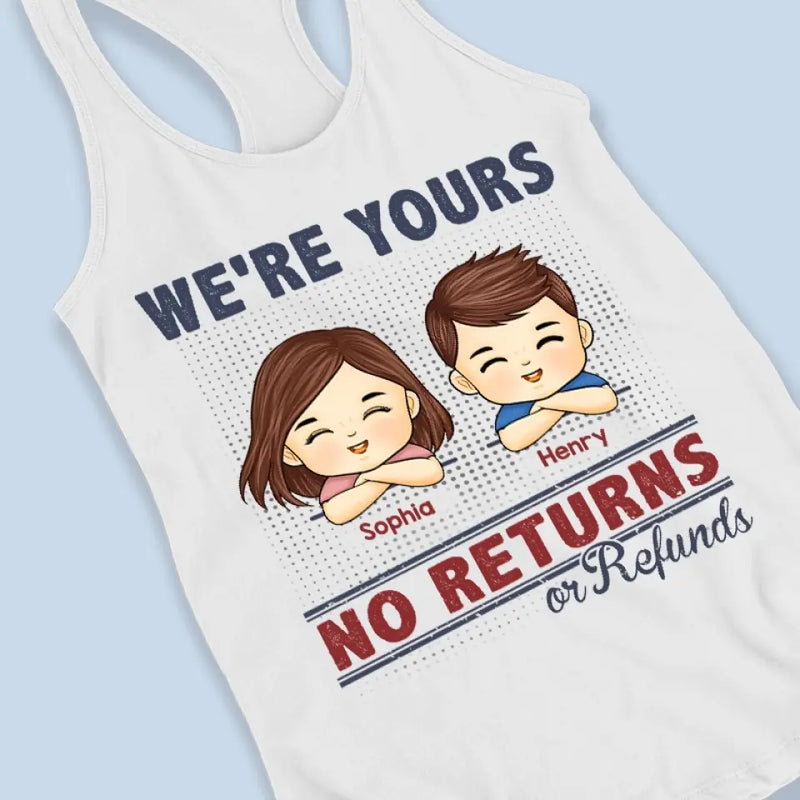 No Returns Or Refunds - Family Personalized Custom Racer Back Tank Top - Gift For Mom, Grandma