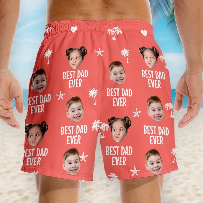 Custom Photo Braving New Worlds As A Family - Family Personalized Custom Tropical Hawaiian Aloha Men Beach Shorts - Summer Vacation Gift For Dad, Grandpa