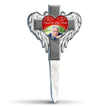 Custom Photo You Touched Our Lives - Memorial Personalized Custom Stain Glass Style Acrylic Garden Stake - Sympathy Gift For Family