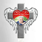 Custom Photo You Touched Our Lives - Memorial Personalized Custom Stain Glass Style Acrylic Garden Stake - Sympathy Gift For Family