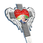 Custom Photo You Touched Our Lives - Memorial Personalized Custom Stain Glass Style Acrylic Garden Stake - Sympathy Gift For Family