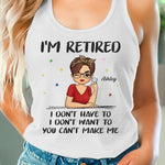 Custom Name Funny Retirement Gifts for Women - Personalized Racer Back Tank Top