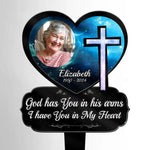 Custom Photo God Loves You Forever - Memorial Personalized Custom Stain Glass Style Acrylic Garden Stake - Sympathy Gift For Family
