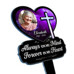 Custom Photo God Loves You Forever - Memorial Personalized Custom Stain Glass Style Acrylic Garden Stake - Sympathy Gift For Family