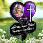 Custom Photo God Loves You Forever - Memorial Personalized Custom Stain Glass Style Acrylic Garden Stake - Sympathy Gift For Family