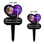 Custom Photo God Loves You Forever - Memorial Personalized Custom Stain Glass Style Acrylic Garden Stake - Sympathy Gift For Family