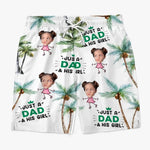 Custom Photo Just A Dad & His Girl - Family Personalized Custom Tropical Hawaiian Aloha Men Beach Shorts - Summer Vacation Gift For Dad