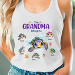 This Grandma Belongs To - Family Personalized Custom Racer Back Tank Top - Gift For Grandma