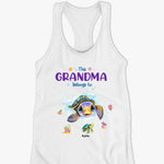 This Grandma Belongs To - Family Personalized Custom Racer Back Tank Top - Gift For Grandma
