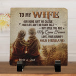 My Wife Is My Queen Forever - Couple Personalized Custom Square Shaped Stone With Stand - Gift For Wife, Husband