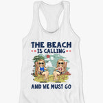 Summer Is Calling - Bestie Personalized Custom Racer Back Tank Top - Gift For Best Friends, BFF, Sisters