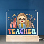 Custom Name Teacher Appreciation Gifts - Personalized Acrylic LED Light