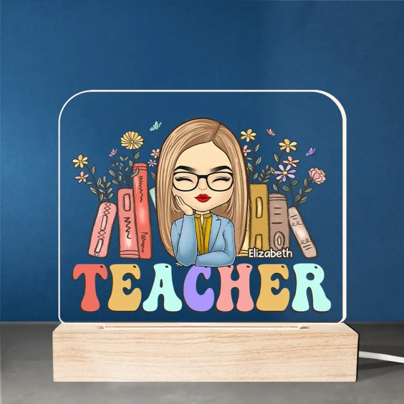 Where Passionate Teaching Takes Root - Teacher Personalized Custom Rectangle Shaped 3D LED Light - Gift For Teacher