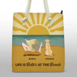 Life Is Better At The Beach - Dog Personalized Custom Beach Bag - Summer Vacation Gift For Pet Owners, Pet Lovers