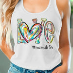 Love's Around Grandma Life - Family Personalized Custom Racer Back Tank Top - Gift For Grandma