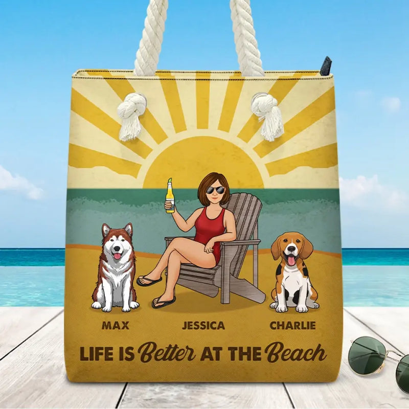 Best Dog Mom Ever - Dog Personalized Custom Beach Bag - Summer Vacation Gift For Pet Owners, Pet Lovers