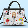 Thank You For Helping Me Shine - Teacher Personalized Custom Leather Handbag - Gift For Teacher