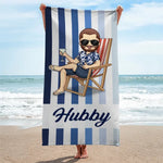 Sunsets And Soulmates - Couple Personalized Custom Beach Towel - Summer Vacation Gift For Husband, Wife, Couple
