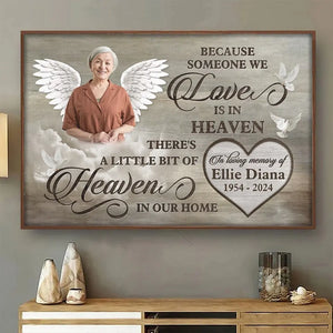 Custom Photo Love Is In Heaven - Memorial Personalized Custom Horizontal Poster - Sympathy Gift For Family Members