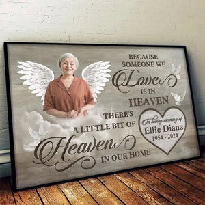 Custom Photo Love Is In Heaven - Memorial Personalized Custom Horizontal Poster - Sympathy Gift For Family Members