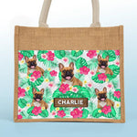 Custom Photo Life Is Better At The Beach - Dog & Cat Personalized Custom Tote Gift Bags, Jute Tote Bags, Beach Bags - Gift For Dog Lovers, Dog Moms, Pet Parents