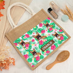 Custom Photo Life Is Better At The Beach - Dog & Cat Personalized Custom Tote Gift Bags, Jute Tote Bags, Beach Bags - Gift For Dog Lovers, Dog Moms, Pet Parents