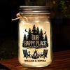 Life Is Better Around The Campfire - Camping Personalized Custom Mason Jar Light - Gift For Couple, Husband Wife, Camping Lovers