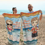 My Favorite Travel Partner - Couple Personalized Custom Beach Towel - Summer Vacation Gift For Couple, Husband, Wife