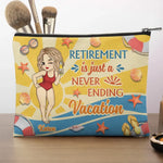 Retired See You At The Beach - Family Personalized Custom Cosmetic Bag - Gift For Coworkers, Wife, Mom