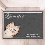 Our Love Is Purr-fect - Dog & Cat Personalized Custom Home Decor Decorative Mat - House Warming Gift For Dog Lovers, Cat Lovers