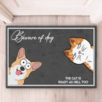Our Love Is Purr-fect - Dog & Cat Personalized Custom Home Decor Decorative Mat - House Warming Gift For Dog Lovers, Cat Lovers