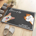 Our Love Is Purr-fect - Dog & Cat Personalized Custom Home Decor Decorative Mat - House Warming Gift For Dog Lovers, Cat Lovers