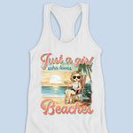 Custom Name Beach Lover Gifts for Women - Personalized Racer Back Tank Top