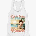 Custom Name Beach Lover Gifts for Women - Personalized Racer Back Tank Top