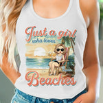 Custom Name Beach Lover Gifts for Women - Personalized Racer Back Tank Top