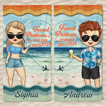 My Favorite Travel Partner - Couple Personalized Custom Beach Towel - Summer Vacation Gift For Couple, Husband, Wife