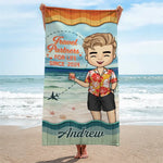 My Favorite Travel Partner - Couple Personalized Custom Beach Towel - Summer Vacation Gift For Couple, Husband, Wife