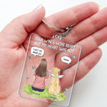 Once By My Side, Forever In My Heart - Memorial Personalized Custom Shaped Acrylic Keychain - Sympathy Gift For Dog Lovers, Pet Owners