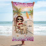 Hold My Hand, And I Will Go Anywhere With You - Couple Personalized Custom Beach Towel - Summer Vacation Gift For Husband, Wife, Couple