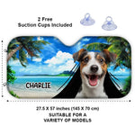Custom Photo Pets Are The Heartbeat At Our Feet - Dog & Cat Personalized Custom Auto Windshield Sunshade, Car Window Protector - Summer Vacation Gift For Dog Lovers, Pet Owners