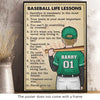 Never Give Up - Family Personalized Custom Horizontal Poster - Gift For Family Members, Baseball Players, Baseball Lovers