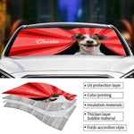 Custom Photo I Can Feel The Heat Of This Summer - Dog & Cat Personalized Custom Auto Windshield Sunshade, Car Window Protector - Summer Vacation Gift For Dog Lovers, Pet Parents