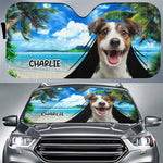 Custom Photo Pets Are The Heartbeat At Our Feet - Dog & Cat Personalized Custom Auto Windshield Sunshade, Car Window Protector - Summer Vacation Gift For Dog Lovers, Pet Owners