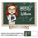 You Don't Just Teach, You Inspire - Teacher Personalized Custom 2-Layered Wooden Plaque With Stand - Gift For Teacher