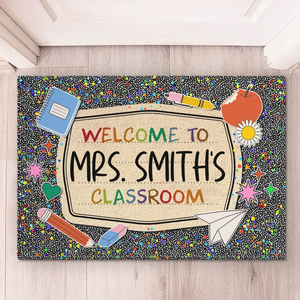 Welcome To Learning Zone - Teacher Personalized Custom Home Decor Decorative Mat - House Warming Gift For Teacher