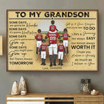 Custom Name Baseball Gifts for Grandson - Personalized Poster