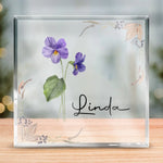 Bloom Where You Are Planted - Bestie Personalized Custom Square Shaped Acrylic Plaque - Wedding Gift, Bridesmaid Gift For Bridesmaids, Best Friends, Sisters