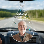 Custom Photo In Our Hearts You Remain - Memorial Personalized Custom Car Ornament - Acrylic Custom Shaped - Sympathy Gift For Family