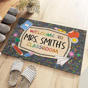 Welcome To Learning Zone - Teacher Personalized Custom Home Decor Decorative Mat - House Warming Gift For Teacher